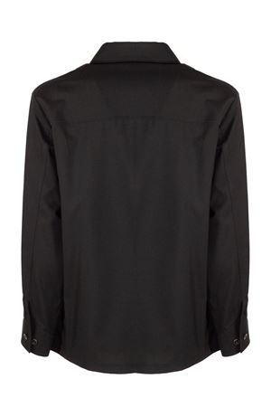 Giacca camicia nera misto lana YES LONDON | XCM7237NERO